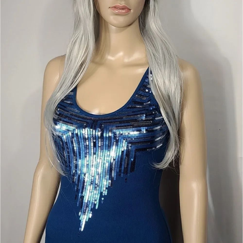 Express Blue Sequence Tank Top - Picture 10 of 12